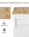 Aosom Portable Kitchen Island Trolley Cart with Spice and Towel Rack in White, image 5