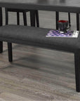 Brassex Inc. Accent Upholstered Dining Bench in Grey and Black, image 1