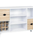 Brassex Inc. Multi Tier Buffet Server with Storage in White and Oak, image 3
