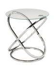 Brassex Inc. Cairo Modern Round Glass Top Accent Table, image 2