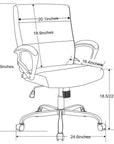 Brassex Inc. Adjustable Height Upholstered Office Chair, image 9