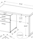 Brassex Inc. Verona Desk with 3 Storage Drawers, image 7