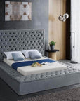 IFDC Blainville Tufted Velvet Storage Platform Bed, image 2