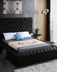 IFDC Blainville Tufted Velvet Storage Platform Bed, image 6