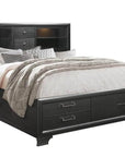 IFDC Ava 5 Piece Storage Platform Bedroom Furniture Set in Grey Lacquer Finish, image 4