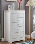 IFDC Barcelona 5 Piece White Platform Storage Bedroom Furniture Set, image 4
