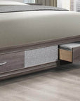 IFDC Harper Seville 5 Piece Storage Platform Bedroom Furniture Set in Weathered Grey, image 2