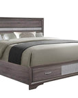 IFDC Harper Seville 5 Piece Storage Platform Bedroom Furniture Set in Weathered Grey, image 4