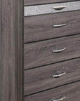 IFDC Harper Seville 5 Piece Storage Platform Bedroom Furniture Set in Weathered Grey, image 5