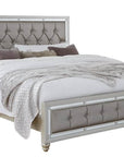 IFDC Luna 5 Piece Tufted Fabric Bedroom Furniture Set in Grey, image 2