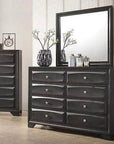 IFDC Natalie 8 Drawer Dresser and Mirror in Brown, image 1
