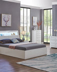 IFDC Barcelona 5 Piece White Platform Storage Bedroom Furniture Set, image 2