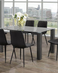 IFDC 59 Inch Port Alberni 7 Piece Glass Rectangular Dining Table Set, image 1