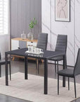 IFDC Berwick Grey Tempered Glass Rectangular Dining Room Furniture Set, image 1