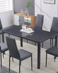 IFDC Berwick Grey Tempered Glass Rectangular Dining Room Furniture Set, image 2