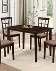 IFDC Bonavista 5 Piece Dining Room Furniture Set in Espresso, image 1