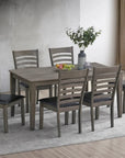 IFDC Kimberley 7 Piece Antique Grey Rectangular Dining Room Furniture Set, image 1