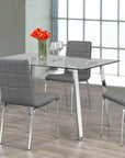 IFDC 51 Inch Comox 5 Piece Rectangular Glass Top Dining Room Furniture Set, image 1