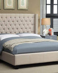 IFDC Coles Bay Linen Tufted Upholstered Wingback Platform Bed, image 1