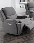 IFDC Mississauga Grey Fabric Power Recliner Living Room Collection, image 3