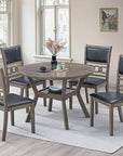 IFDC Coalhurst 5 Piece Round Rubber Wood and Wood Veneers Dining Room Furniture Set, image 1