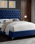 IFDC Oakville Velvet Button Tufted Platform Bed, image 2