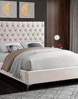 IFDC Oakville Velvet Button Tufted Platform Bed, image 3