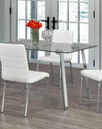 IFDC 51 Inch Comox 5 Piece Rectangular Glass Top Dining Room Furniture Set, image 2