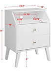 Modubox Milo Mid Century 2 Drawer Nightstand with Angled Top, image 6