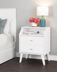 Modubox Milo Mid Century 2 Drawer Nightstand with Angled Top, image 4