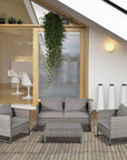 Aosom 4 Piece Outdoor Patio Rattan Wicker Conversation Set in Grey, image 1
