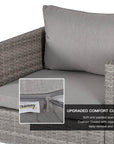 Aosom 4 Piece Outdoor Patio Rattan Wicker Conversation Set in Grey, image 5