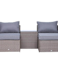 Aosom 5 Piece Outdoor Patio Rattan Wicker 2 Person Deep Seating Conversation Set in Deep Grey, image 8