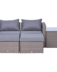 Aosom 5 Piece Outdoor Patio Rattan Wicker 2 Person Deep Seating Conversation Set in Deep Grey, image 9