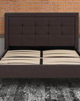 Primo International Cora Button Tufted Upholstered Platform Bed, image 1