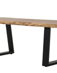 Primo International Kiel Wood Dining Bench in Brown and Black, image 2