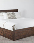 Rustic Classics Whistler Reclaimed Wood Platform Bed with 4 Storage Drawers in Brown, image 1