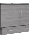 Sleep Chest Midtown Murphy Cabinet Bed in Grey with 5 Inch Queen Size High Density Foam Mattress, image 1