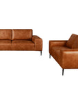 Primo International Fresno 2 Piece Sofa and Loveseat Set in Rustic Light Brown, image 2