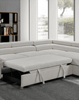 Urban Cali Hollywood 107.5" Wide Sleeper Sectional Sofa Bed with Adjustable Headrests and Storage Chaise, image 8