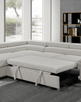 Urban Cali Hollywood 107.5" Wide Sleeper Sectional Sofa Bed with Adjustable Headrests and Storage Chaise, image 2