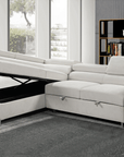 Urban Cali Hollywood 107.5" Wide Sleeper Sectional Sofa Bed with Adjustable Headrests and Storage Chaise, image 1