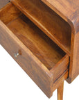 Curved Chestnut Media Unit