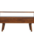 Curved Chestnut Media Unit