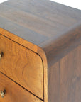 Floating Curved Chestnut Nightstand