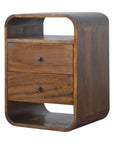 Chestnut Curve 2 Drawer Nightstand