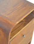 Chestnut Curve 2 Drawer Nightstand