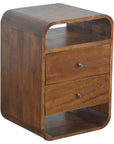 Chestnut Curve 2 Drawer Nightstand