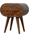 Chestnut Circular Nightstand