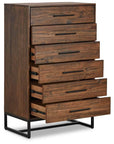 Rustic Classics Blackcomb Reclaimed Wood and Metal 6 Drawer Chest in Coffee Bean, image 7